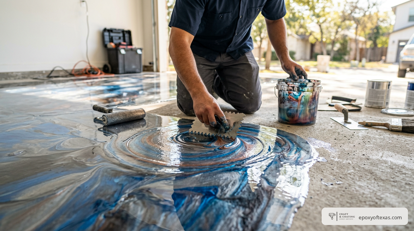 metallic epoxy floor in Austin
