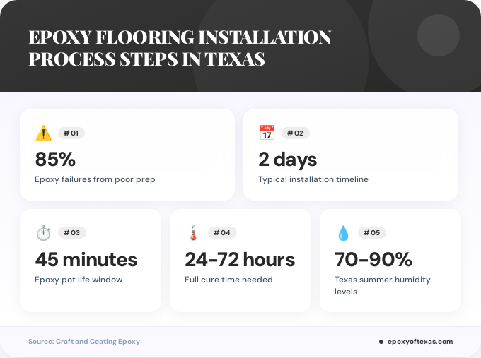Key facts about epoxy flooring installation process steps in Texas